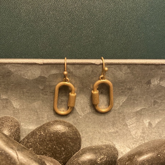 Mini Industrial Style Carabiner Earrings - Picture 3 of 4